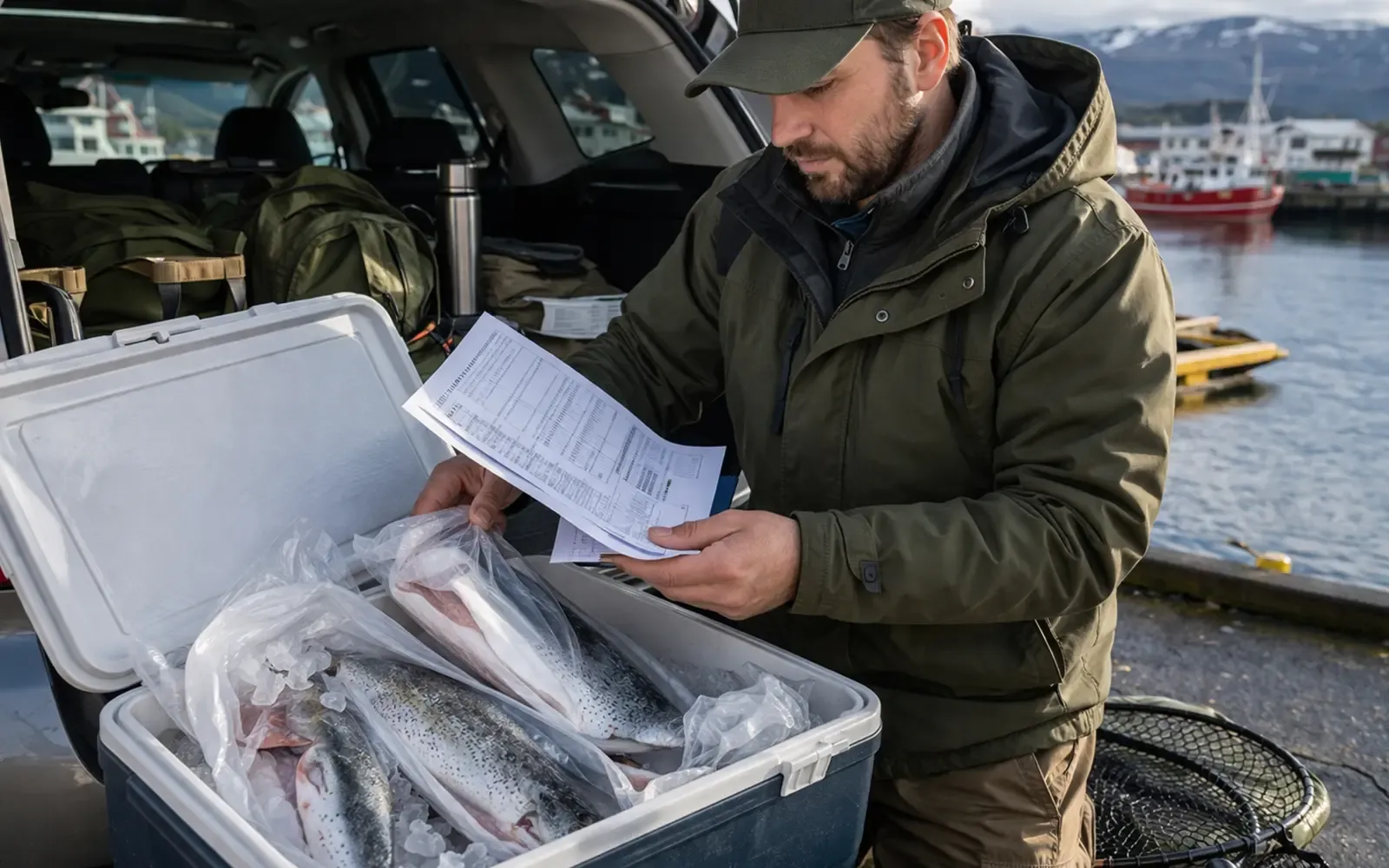 Illustrasjonsbilde for seksjonen Slik velger du riktig fiskekort første gang i artikkel om Fisketransport regler: hva kan du ta med hjem fra fisketuren?