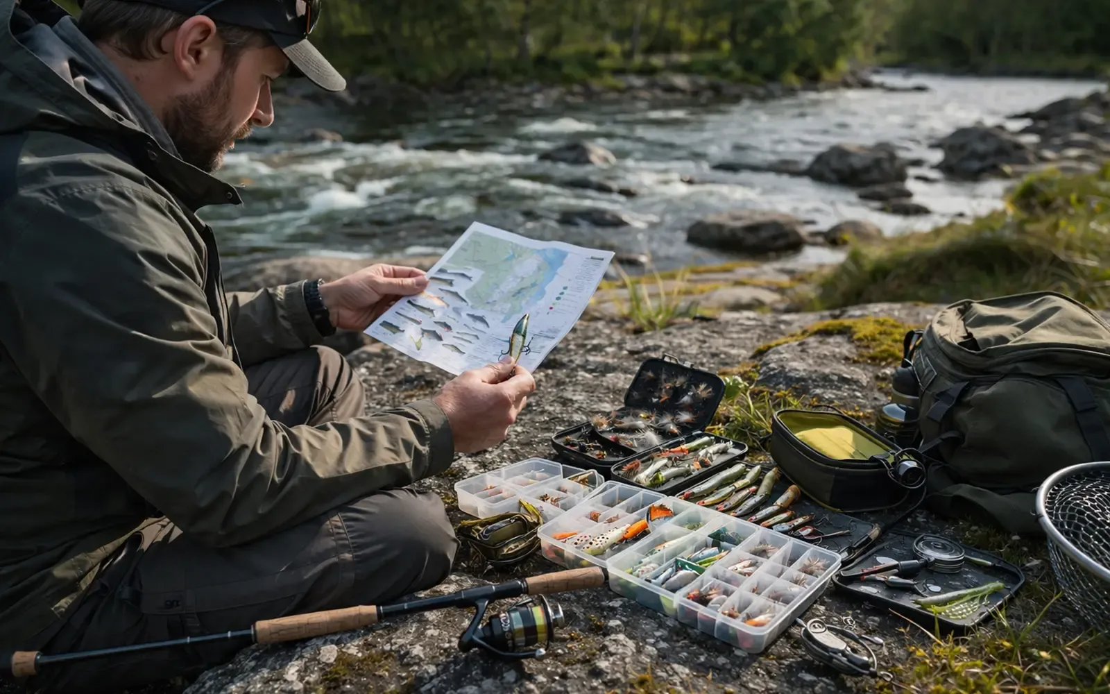 Illustrasjonsbilde for seksjonen Slik velger du riktig fiskekort første gang i artikkel om Utstyr krav fiske Norge: hva er lov av stang, agn og redskap?