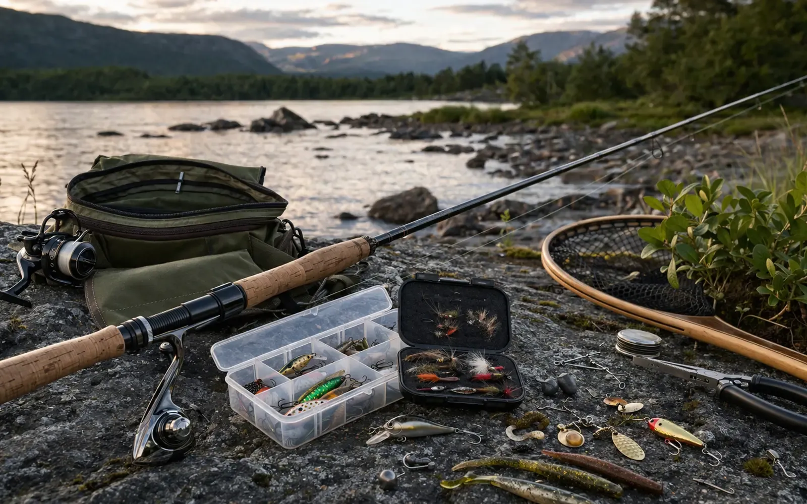 Illustrasjonsbilde for artikkel om Utstyr krav fiske Norge: hva er lov av stang, agn og redskap?